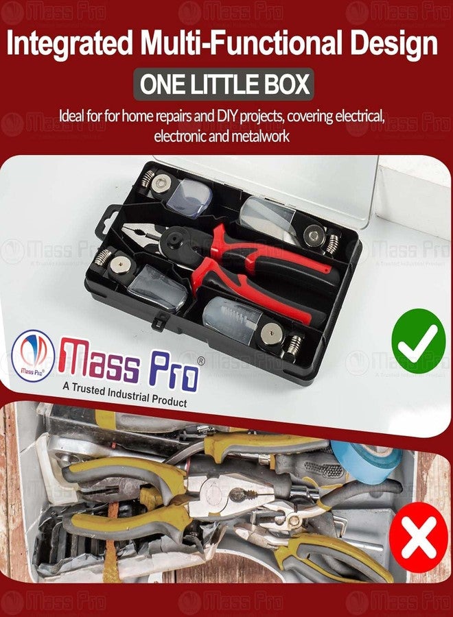 Mass Pro 5in1 Multifunctional Interchangeable Heads Pliers Set Interchangeable Set With Cable Cutter,Wire Stripper,Crimping Plier,Linesman & Metal Shears for DIY & Home Use - Image 3